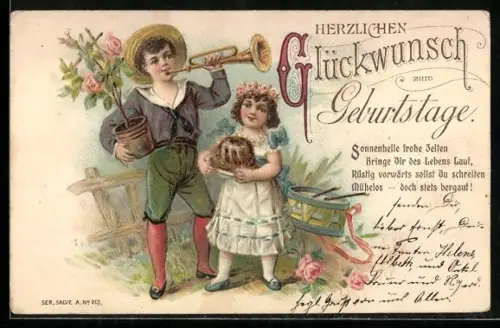 AK Kinder gratulieren zum Geburtstag