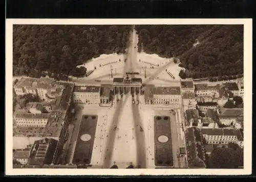 AK Berlin, Brandenburger Tor aus der Luft, Ganzsache WHW Winterhilfswerk