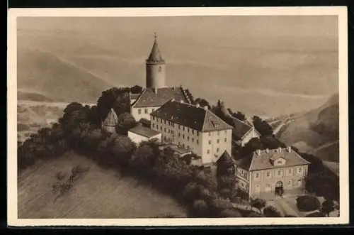 AK Kahla a. Saale, Blick zur Leuchtenburg, Ganzsache WHW Winterhilfswerk 1934/35