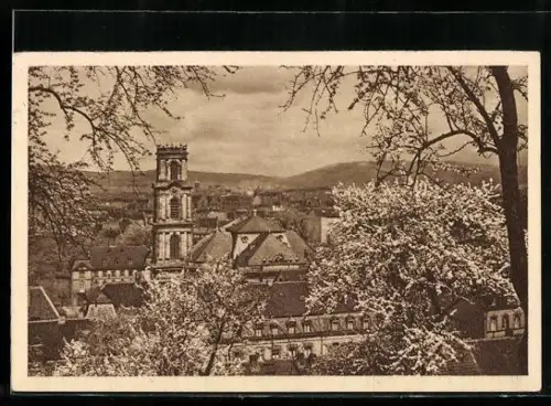 AK Saarbrücken, Stadtansicht im Frühling, Ganzsache WHW Winterhilfswerk 1934/35