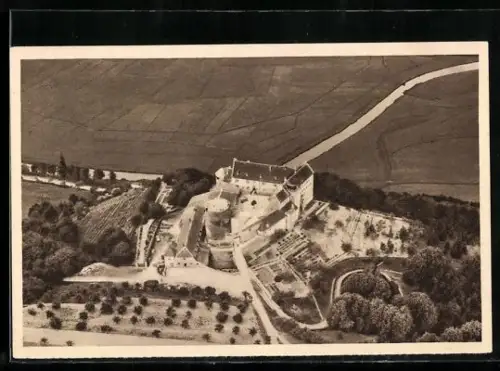 AK Hammelburg a. Saale, Burg Saaleck aus der Vogelschau, Ganzsache WHW Winterhilfswerk 1934 /35