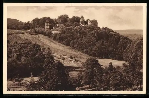 AK St. Martin / Rheinpfalz, Die Kropsburg aus der Vogelschau, Ganzsache WHW Winterhilfswerk 1934/35