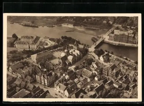 AK Hameln an der Weser, Luftbild der Innenstadt, Ganzsache WHW Winterhilfswerk 1934 /35