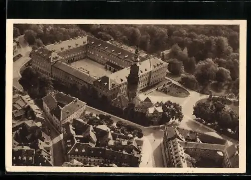 AK Weimar, Weimarer Schloss aus der Vogelschau, Ganzsache WHW Winterhilfswerk 1934/35