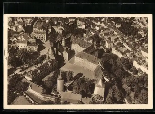 AK Altenburg /Thür., Schloss aus der Luft gesehen, Ganzsache WHW Winterhilfswerk 1934/35
