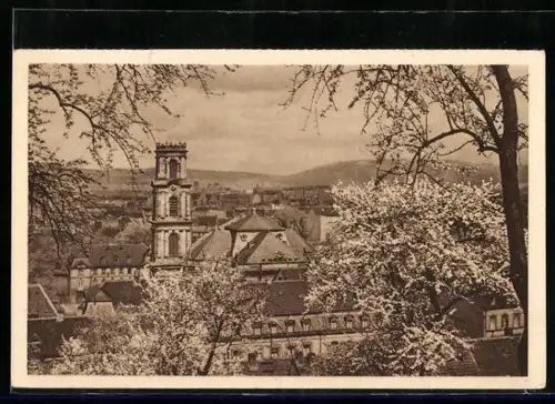 AK Saarbrücken, Stadtansicht im Frühling, Ganzsache WHW Winterhilfswerk 1934/35