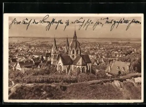 AK Heppenheim an der Bergstrasse, Panorama, Ganzsache WHW Winterhilfswerk