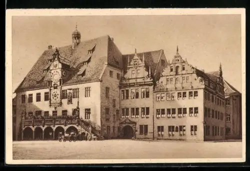 AK Heilbronn a. N., Partie am Rathaus, Ganzsache WHW Winterhilfswerk 1934-35