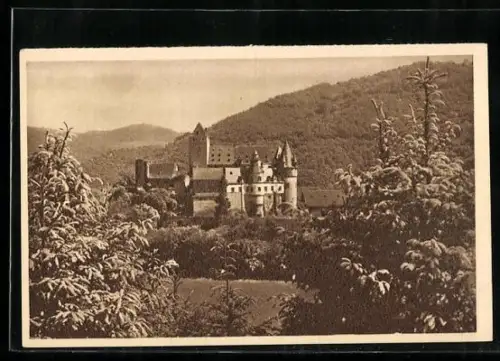 AK Bürresheim, Blick auf das Schloss Bürresheim, Ganzsache WHW Winterhilfswerk 1934/35