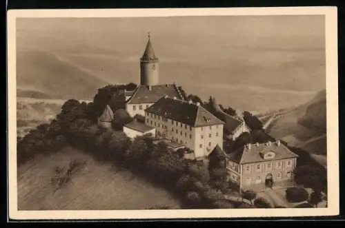 AK Kahla a. Saale, Blick zur Leuchtenburg, Ganzsache WHW Winterhilfswerk 1934/35