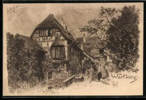 Künstler-AK Carl Jander: Wartburg