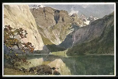 Künstler-AK Edward Harrison Compton: Schönau, Blick auf den Obersee