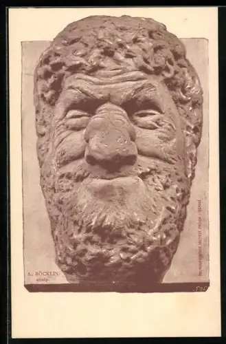 Künstler-AK Arnold Böcklin: Skulptur eines Mannes mit grosser Nase