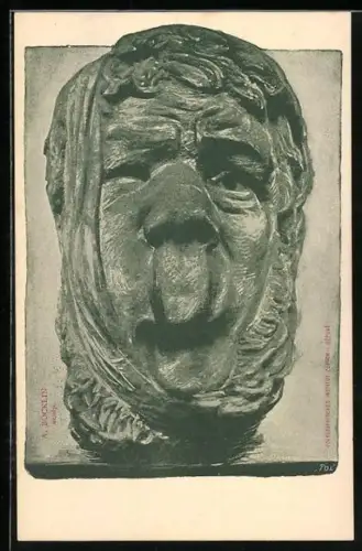Künstler-AK Arnold Böcklin: Skulptur eines verwundeten Mannes mit Bandage um den Kopf