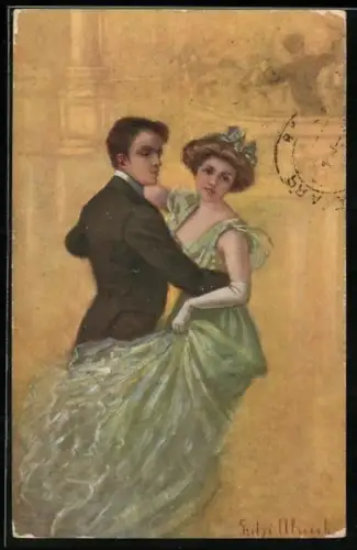 Künstler-AK Fritzi Ulreich: Ein elegant gekleidetes Pärchen beim Tanz
