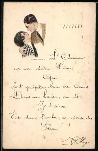 Künstler-AK Nanni: Elegantes Pärchen beim Anbandeln