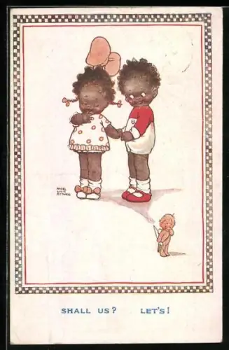 Künstler-AK Mabel Lucie Attwell: Shall Us! Let`s!