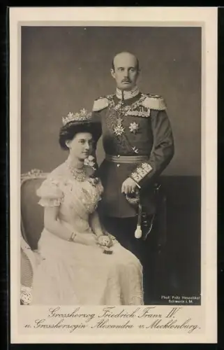 AK Grossherzog Friedrich Franz II. von Mecklenburg und Grossherzogin Alexandra von Mecklenburg