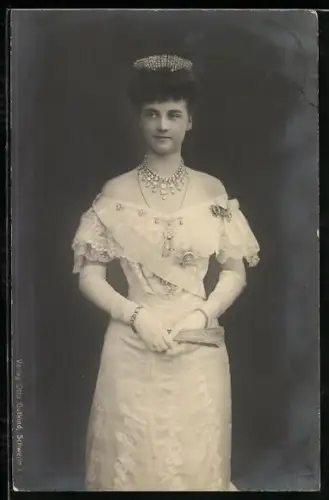 AK Grossherzogin Alexandra von Mecklenburg in tollem Kleid