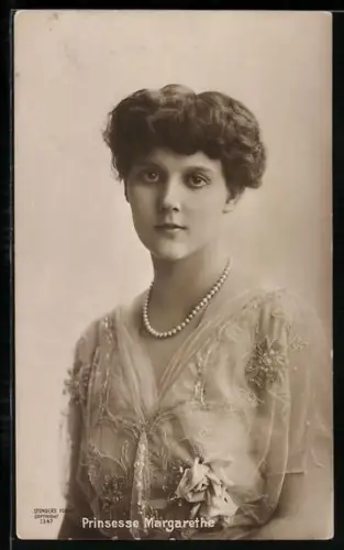 AK Prinzessin Margarethe von Dänemark, Brustportrait