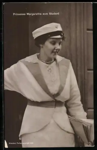 AK Prinzessin Margarethe von Dänemark als Studentin