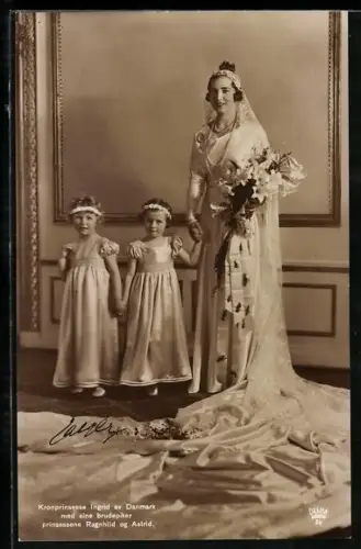 AK Kronprinzessin Ingrid von Dänemark in ihrem Hochzeitskleid