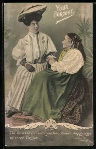 AK Hellseherin liest einer Frau aus der Hand