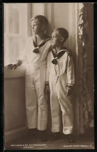 AK Herzog Friedrich Franz & Herzog Christian Ludwig von Mecklenburg in Matrosen-Anzügen