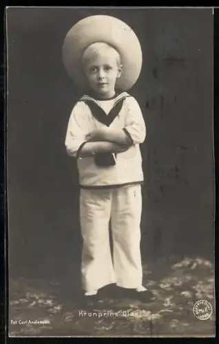 AK Kronprinz Olav von Norwegen im Matrosenanzug