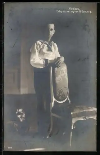 AK Erbgrossherzog Nicolaus mit seinem Dackel