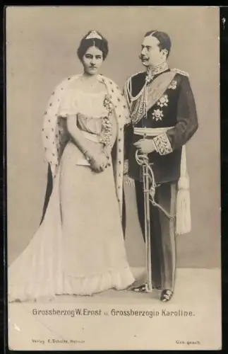 AK Grossherzog W. Ernst und Grossherzogin Karoline von Sachsen-Weimar-Eisenach