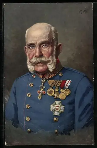 AK Portrait von Kaiser Franz Josef I. von Österreich in Uniform mit Orden