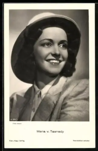 AK Schauspielerin Maria von Tasnady mit Hut