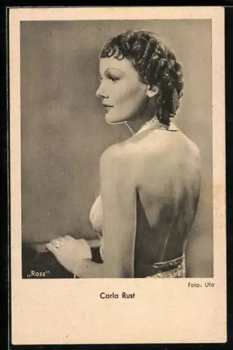 AK Carla Rust zeigt ihren Rücken, Portrait