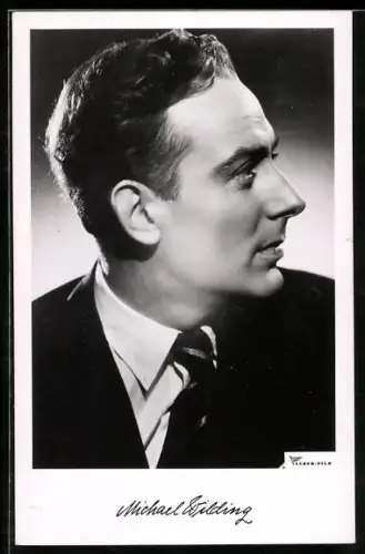 AK Michael Wilding mit Krawatte, Seitenportrait