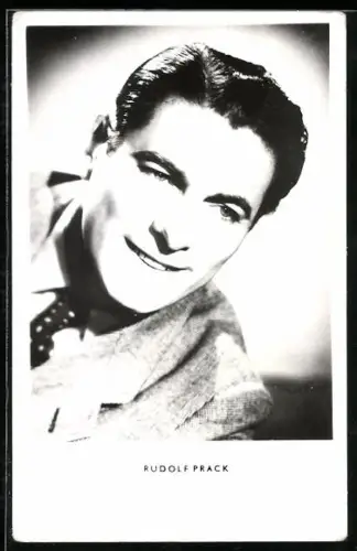 AK Schauspieler Rudolf Prack zur Seite lächelnd