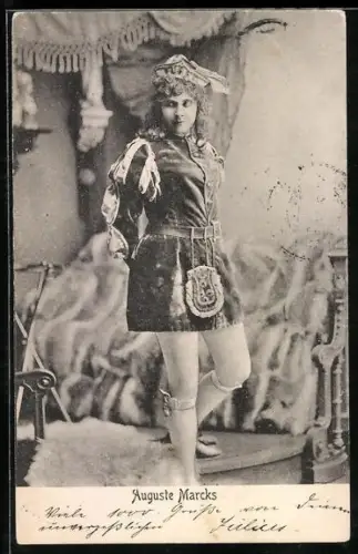 AK Schauspielerin Auguste Marcks mit Hut