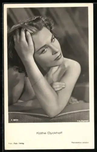 AK Schauspielerin Käthe Dyckhoff mit seitlichem Blick