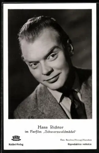 AK Schauspieler Hans Richter in Schwarzwaldmädel
