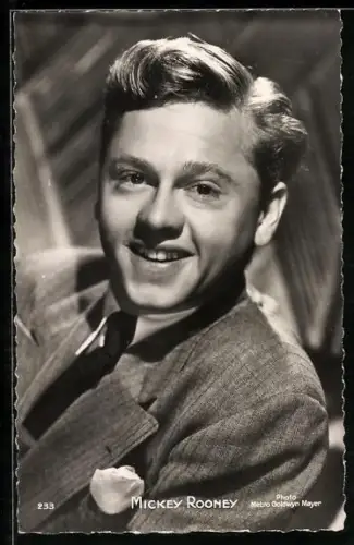 AK Schauspieler Mickey Rooney mit lächelndem Gesicht