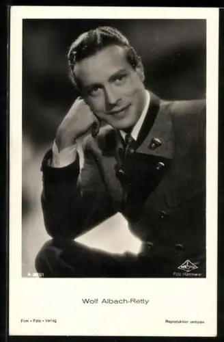 AK Schauspieler Wolf Albach-Retty, Portrait im Trachtenanzug