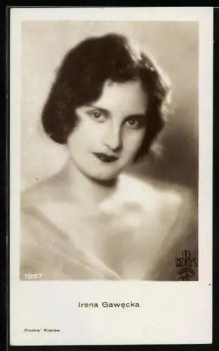AK Schauspielerin Irena Gawecka mit neutralem Blick