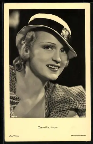 AK Schauspielerin Camilla Horn mit Hut