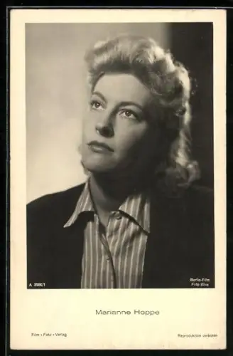 AK Schauspielerin Marianne Hoppe im Halbprofil