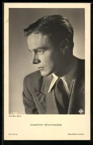 AK Schauspieler Joachim Brennecke, seitliches Portrait
