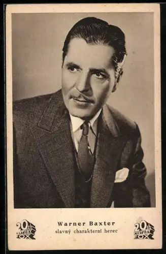 AK Schauspieler Warner Baxter im Portrait