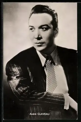AK Schauspieler Andé Claveau in gestreifter Krawatte