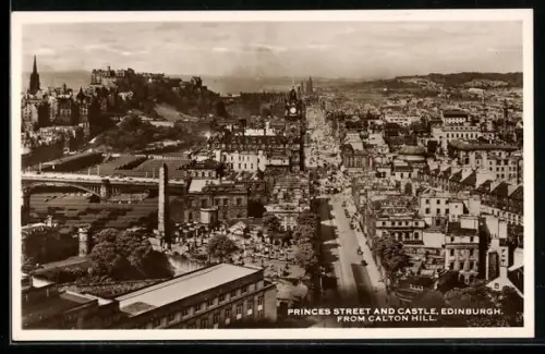 AK Edinburgh, Princes Street and Castle, seen from Calton Hill