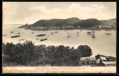 AK Oban, Bay and Esplanade from below Pulpit Hill