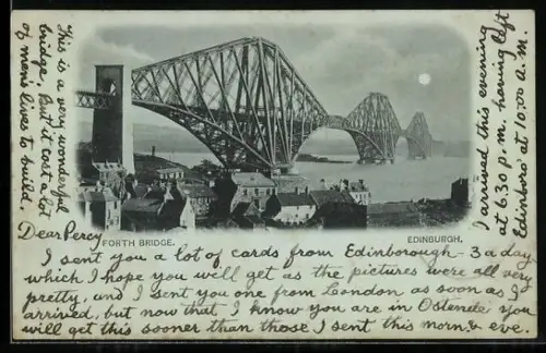 Mondschein-AK Edinburgh, Forth Bridge
